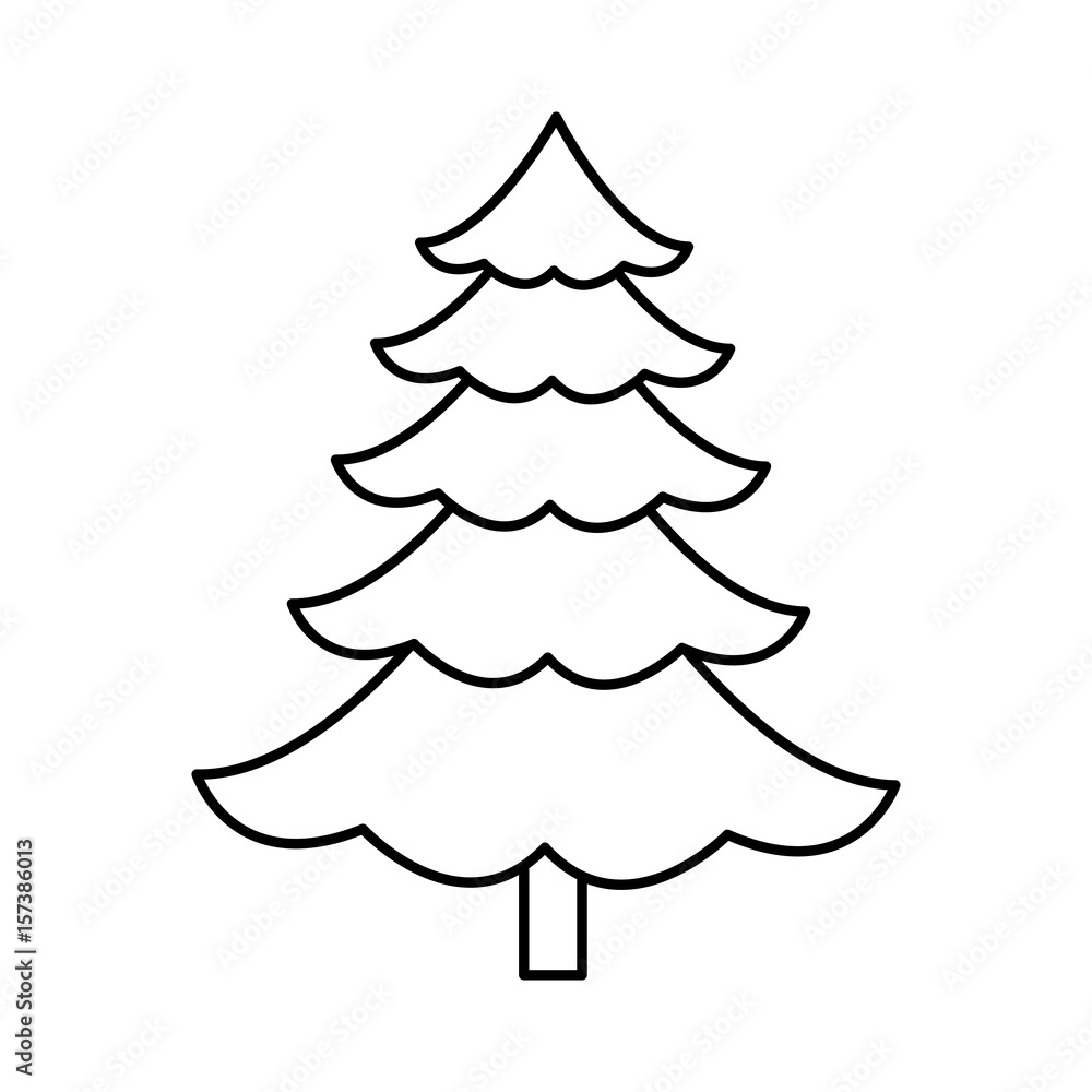 Fototapeta premium cartoon pine tree natural plant conifer image vector illustration