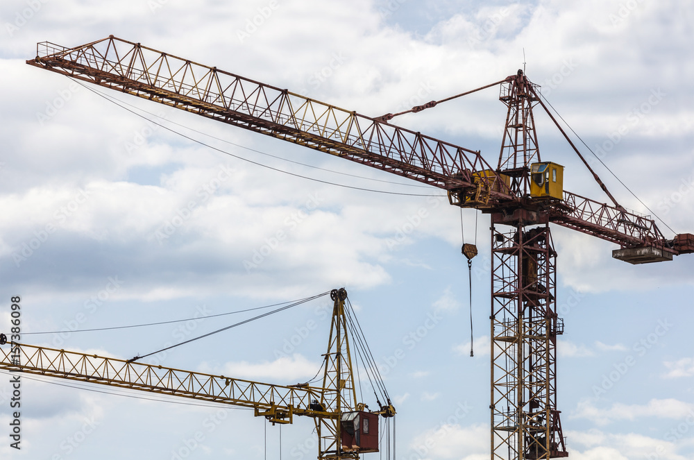 construction of high-rise buildings and cranes construction of high-rise buildings and cranes