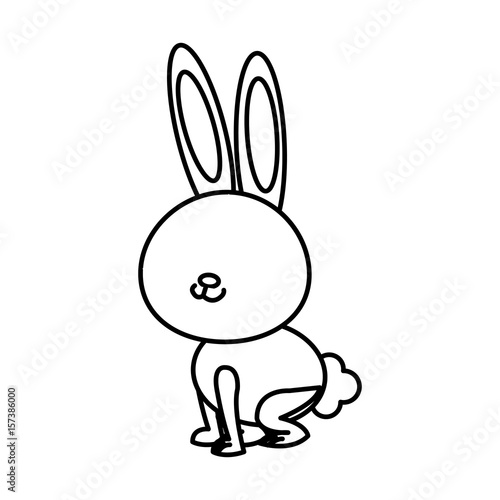 cute rabbit cartoon sweet animal funny vector illustration