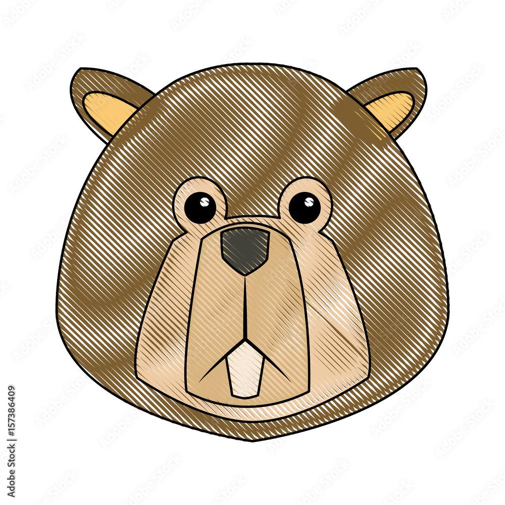 cartoon beaver teeth animal of forest vector illustration Stock Vector ...