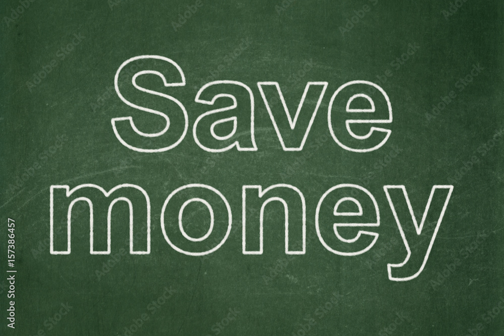 Money concept: Save Money on chalkboard background Money concept: Save Money on chalkboard background