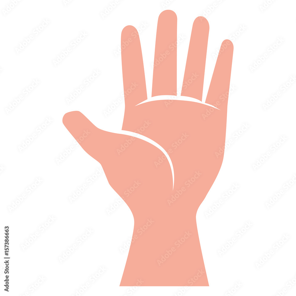 Hand with palm open icon vector illustration graphic design Hand with palm open icon vector illustration graphic design