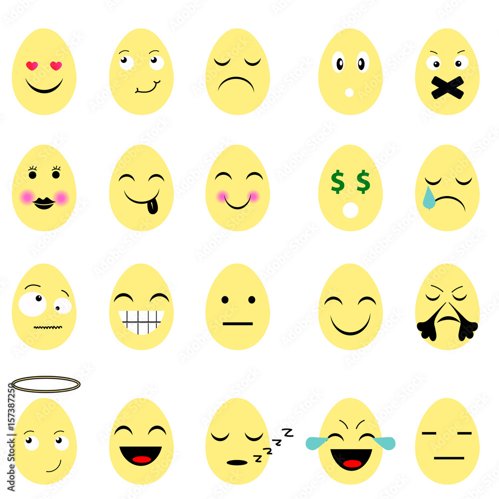 Fototapeta premium Easter eggs emojies