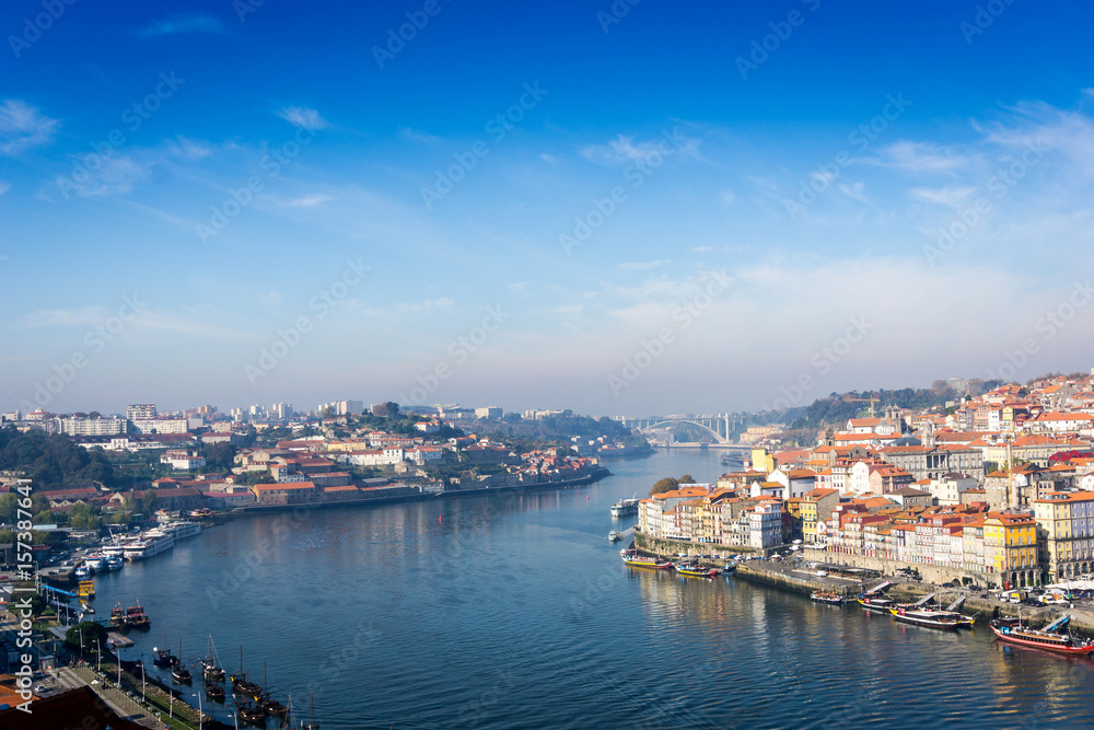 Fototapeta premium old town of Porto and river, Portugal, Europe