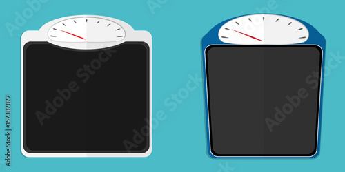 weighing scale flat vector