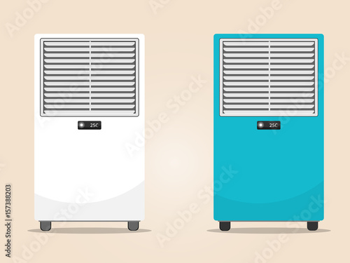 Air Cooler floor flat vector