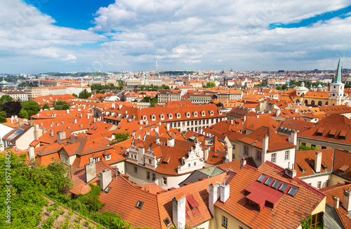 Prague cityscape, view of the downtown