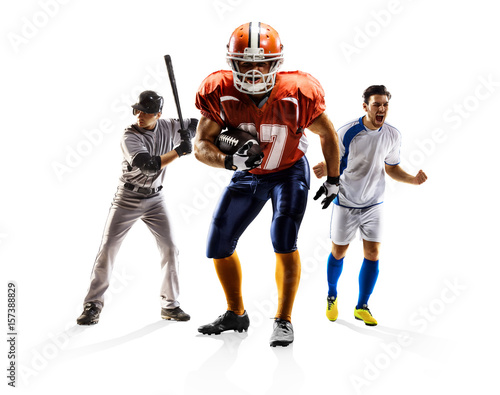 Photography Multi sport collage soccer american football baseball