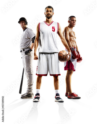 Multi sport collage basketball baseball boxing photo