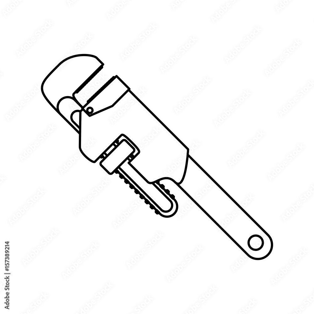 Wrench tool adjustable icon vector illustration graphic design