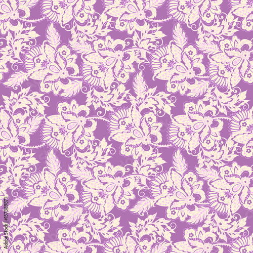 vintage flowers seamless pattern. floral vector background