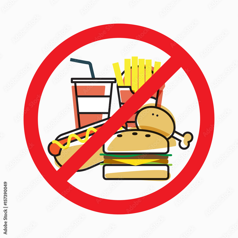 no-junk-food-stop-unhealthy-stock-vector-adobe-stock