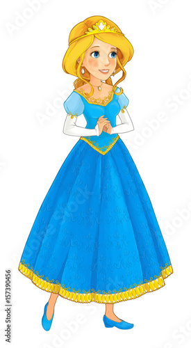 cartoon princess character - smiling and beautiful woman / illustration for children