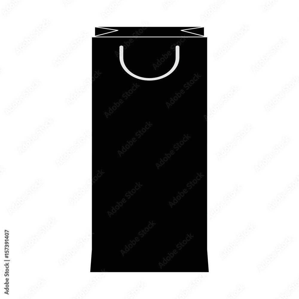 paper shopping bag handle package silhouette vector illustration paper shopping bag handle package silhouette vector illustration