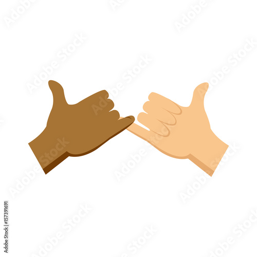 cartoon hands pinky promise gesture image vector illustration