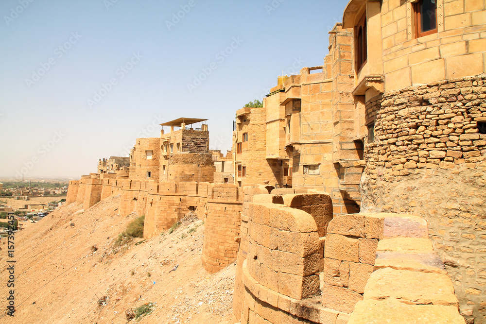 Outside view of the city fort in Jaisalmer, India