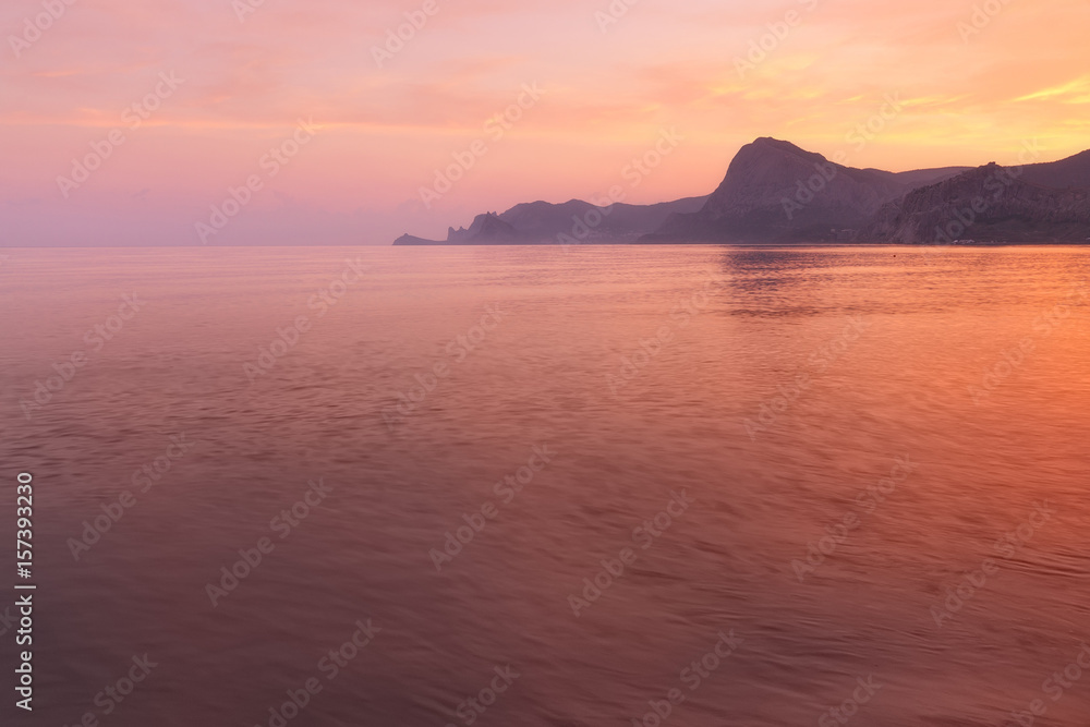 sunset on a background of mountains / Republic of Crimea tourism travel