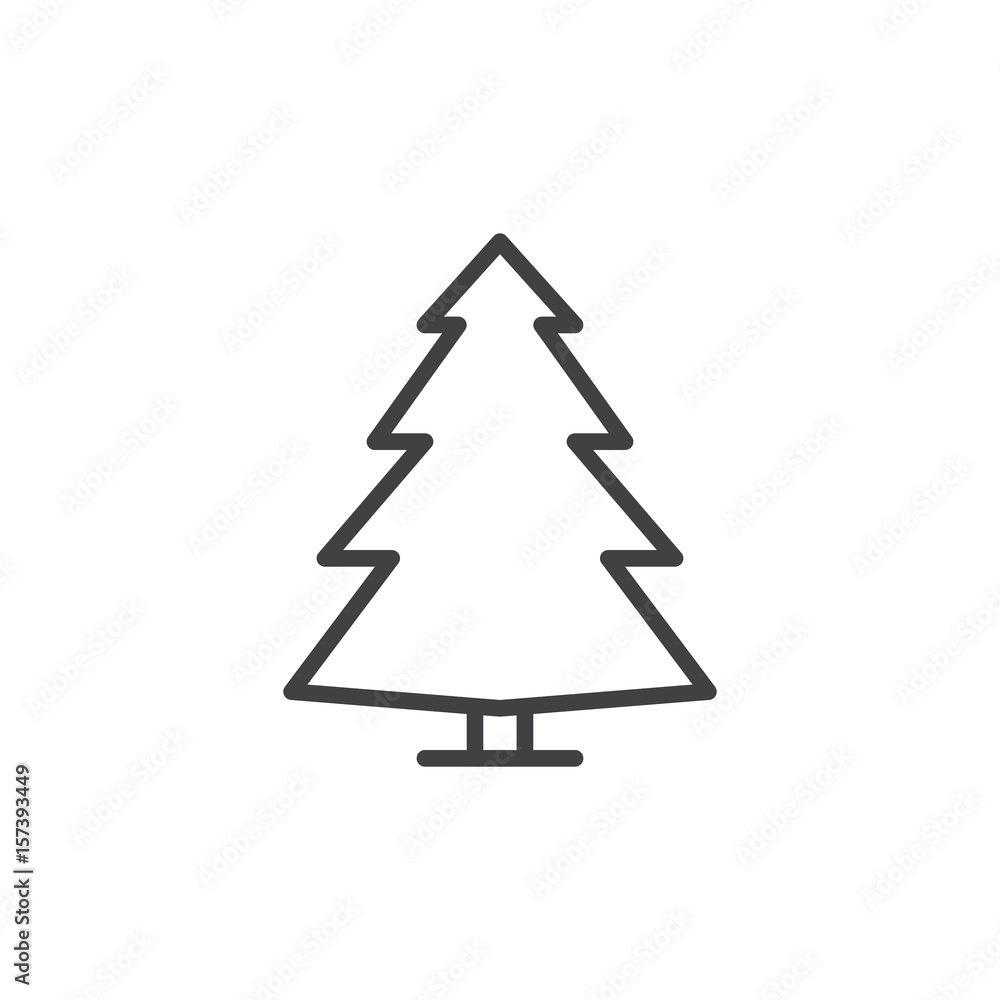 Coniferous tree, pine line icon, outline vector sign, linear style pictogram isolated on white. Symbol, logo illustration. Editable stroke. Pixel perfect Coniferous tree, pine line icon, outline vector sign, linear style pictogram isolated on white. Symbol, logo illustration. Editable stroke. Pixel perfect