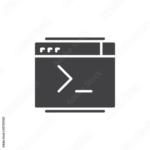Command console icon vector, filled flat sign, solid pictogram isolated on white. Symbol, logo illustration. Pixel perfect