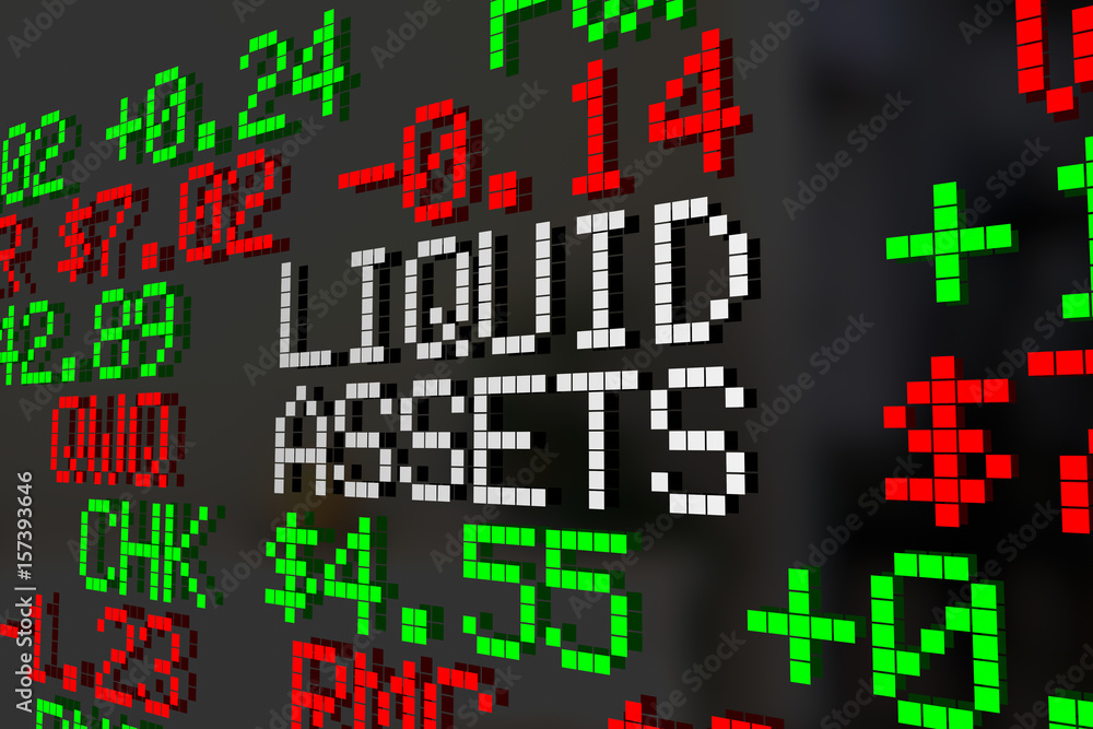Liquid Assets Stock Market Investment Account 3d Illustration
