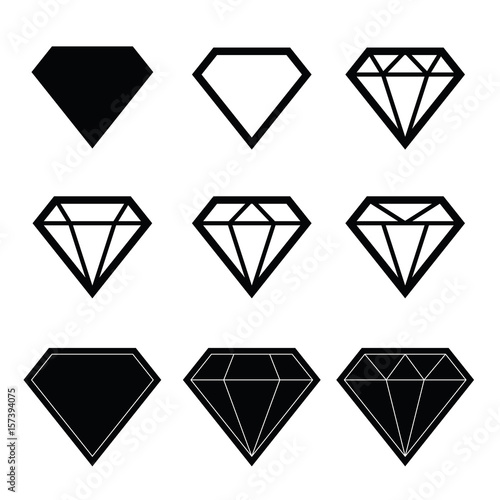 diamond set in black color illustration
