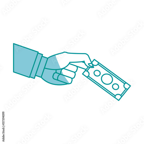 hand man business with banknote money image vector illustration