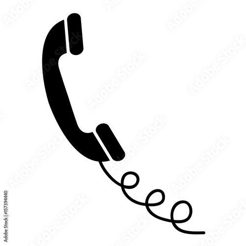 telephone cable curly communication image vector illustration