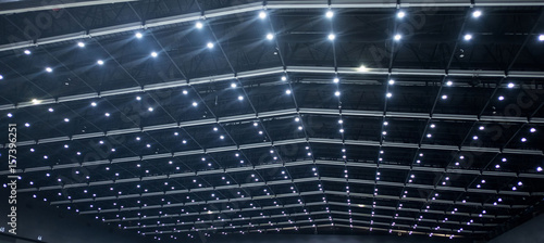 Lighting at hall ceiling.