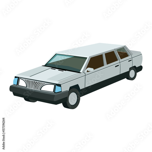 luxury vehicle stretch car limousine view vector illustration