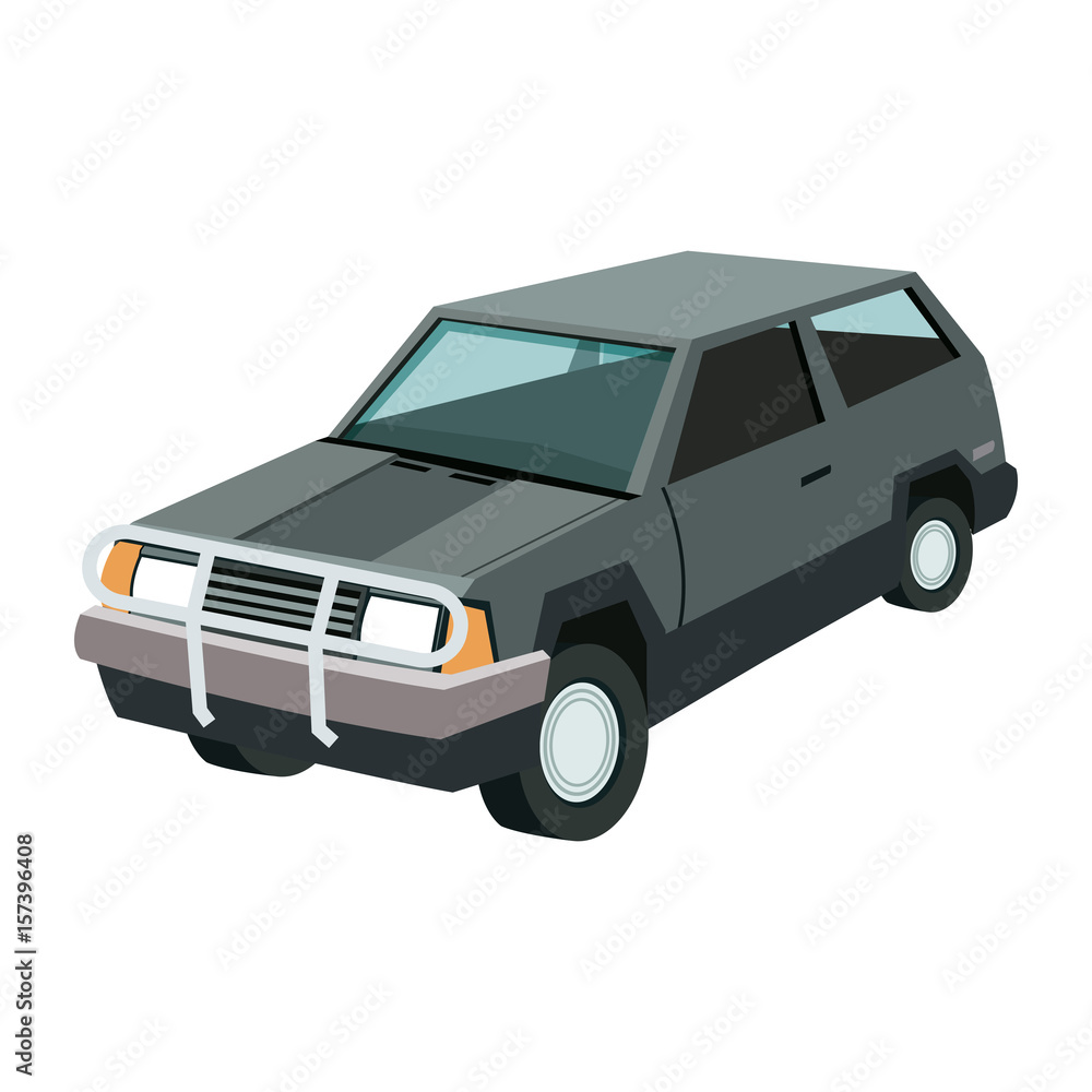 suv car cartoon modern vehicle transport vector illustration