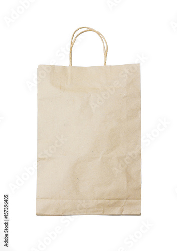 Bag papre isolated white background. photo