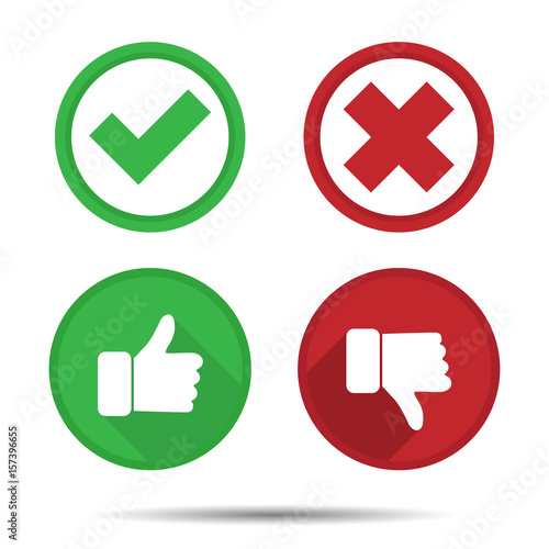 Thumbs up and Thumbs down, Yes, No, icons