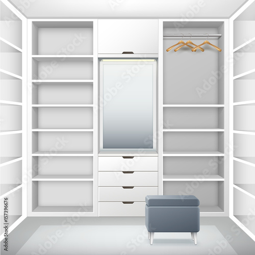 White empty cloakroom