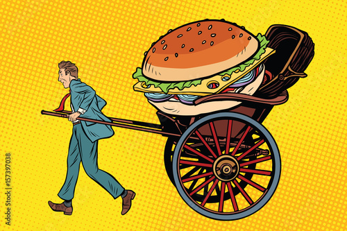 Food delivery, rickshaw and cart