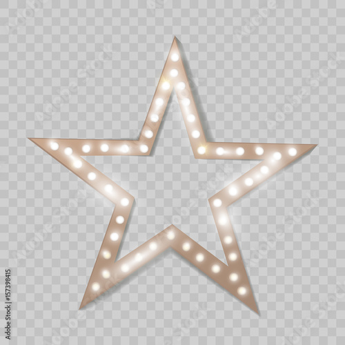 Star. Retro light. Vector illustration