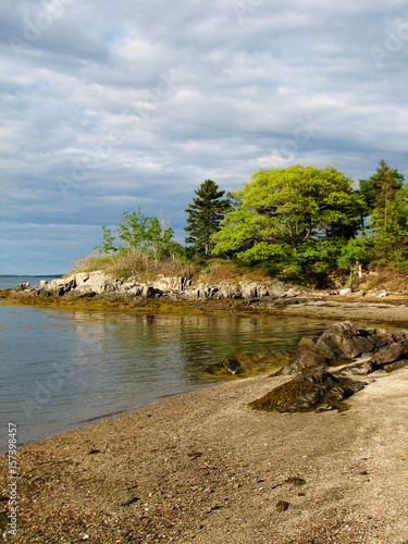 Island off Coastal Maine in Casco Bay with a Rocky Beach photo