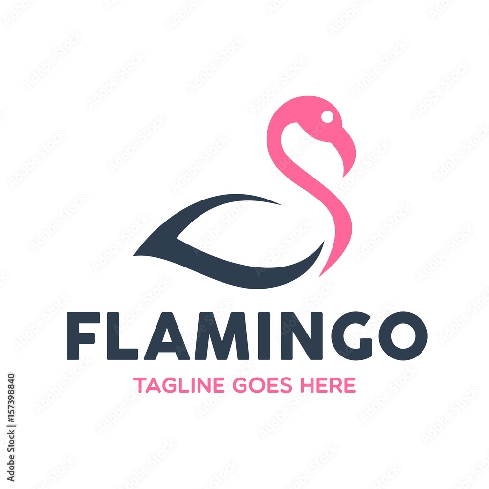Obraz premium Unique Flamingo Logo Template