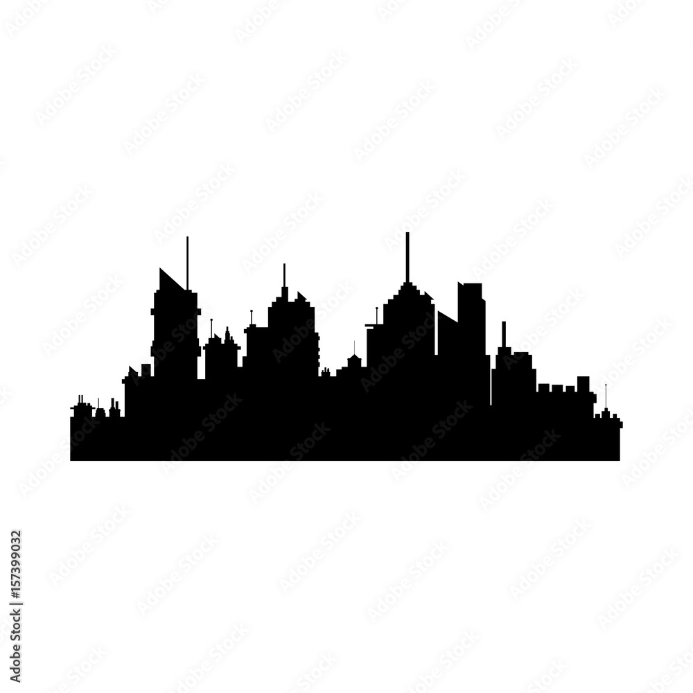 silhouette of city skyline building architecture vector illustration