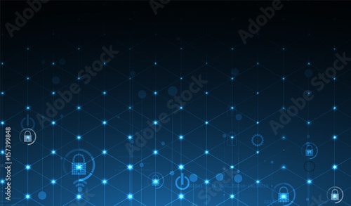 Cybersecurity and information or network protection. Future technology web services for business and internet project