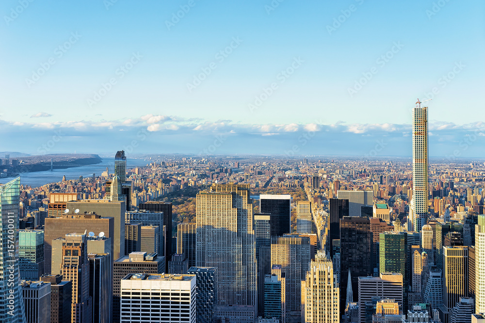 Fototapeta premium Aerial view of Midtown Manhattan NY