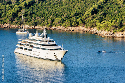 Luxury yacht at Lokrum Island of Adriatic Sea in Dubrovnik