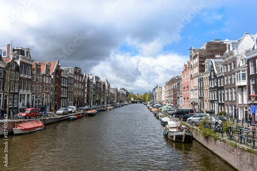 Amsterdam channels  historical places of Amsterdam  beautiful houses along the river