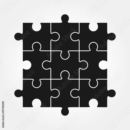 Jigsaw puzzle vector, nine pieces