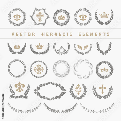 Set laurel wreath - symbol of victory and achievement
