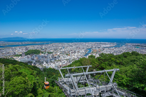 徳島県徳島市街並み　眉山公園から撮影