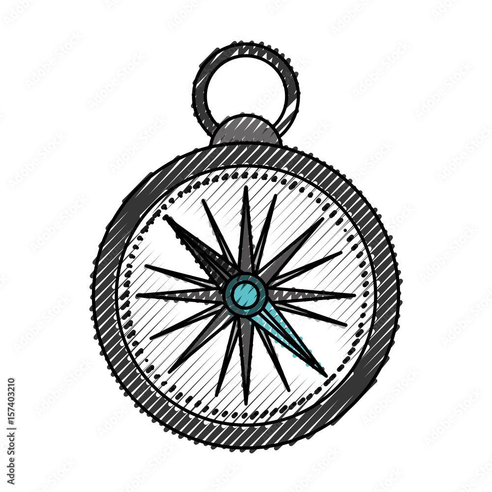 scribble grey compass cartoon vector graphic design