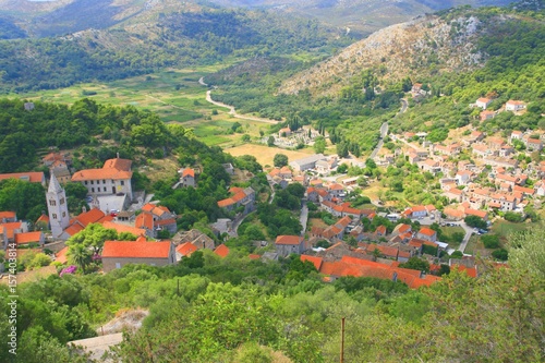 Lastovo, panoramic view of the place on same name island, Croatia