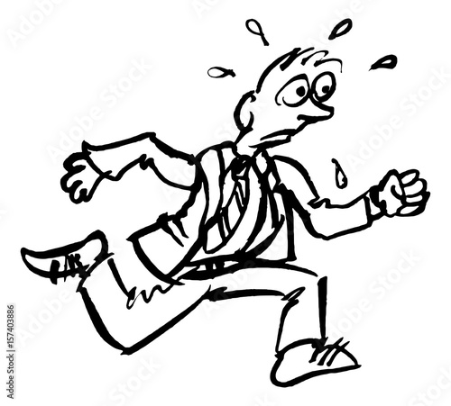 Businessman Running Drawing