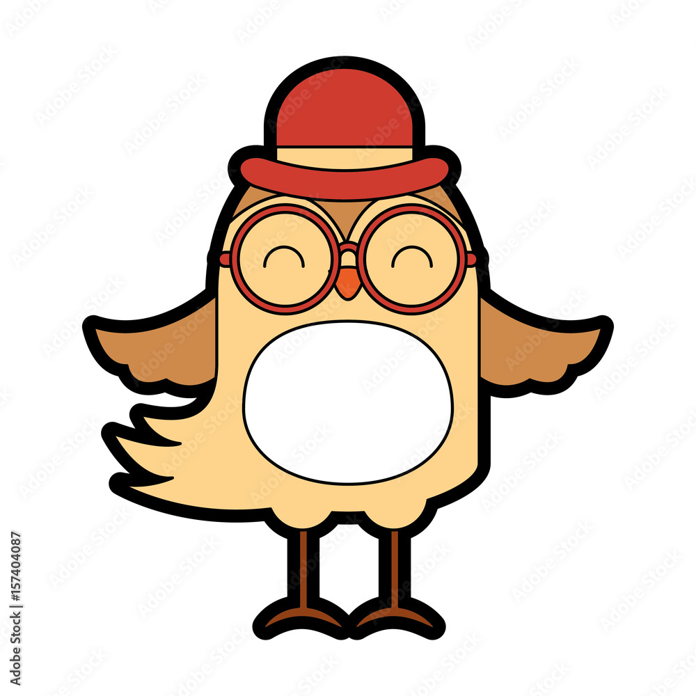 Naklejka premium cute vintage bird cartoon graphic design icon