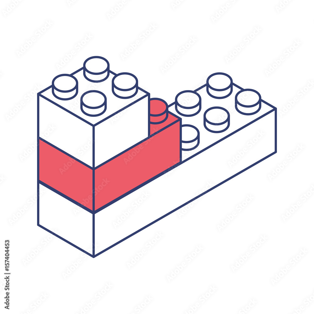 Fototapeta premium toy building block bricks vector graphic design